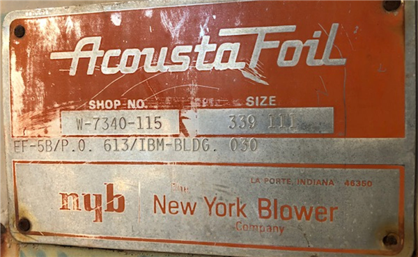 New York Blower Size 339iii, Shop #w-7340-115)